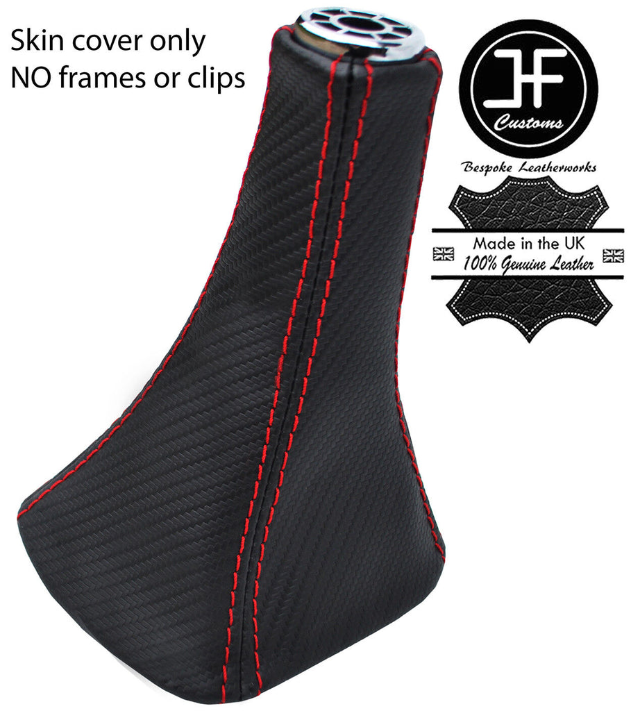 RED STITCH CARBON FIBER VINYL GEAR GAITER FOR TOYOTA MR2 MK3 SPYDER 2000-2007