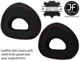 RED STITCH 2X HEADREST REAL LEATHER COVERS FOR SMART ROADSTER 452 2003-2005
