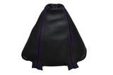 PURPLE DOUBLE STITCH FITS AUDI A4 B6 2000-2004  REAL LEATHER GEAR GAITER