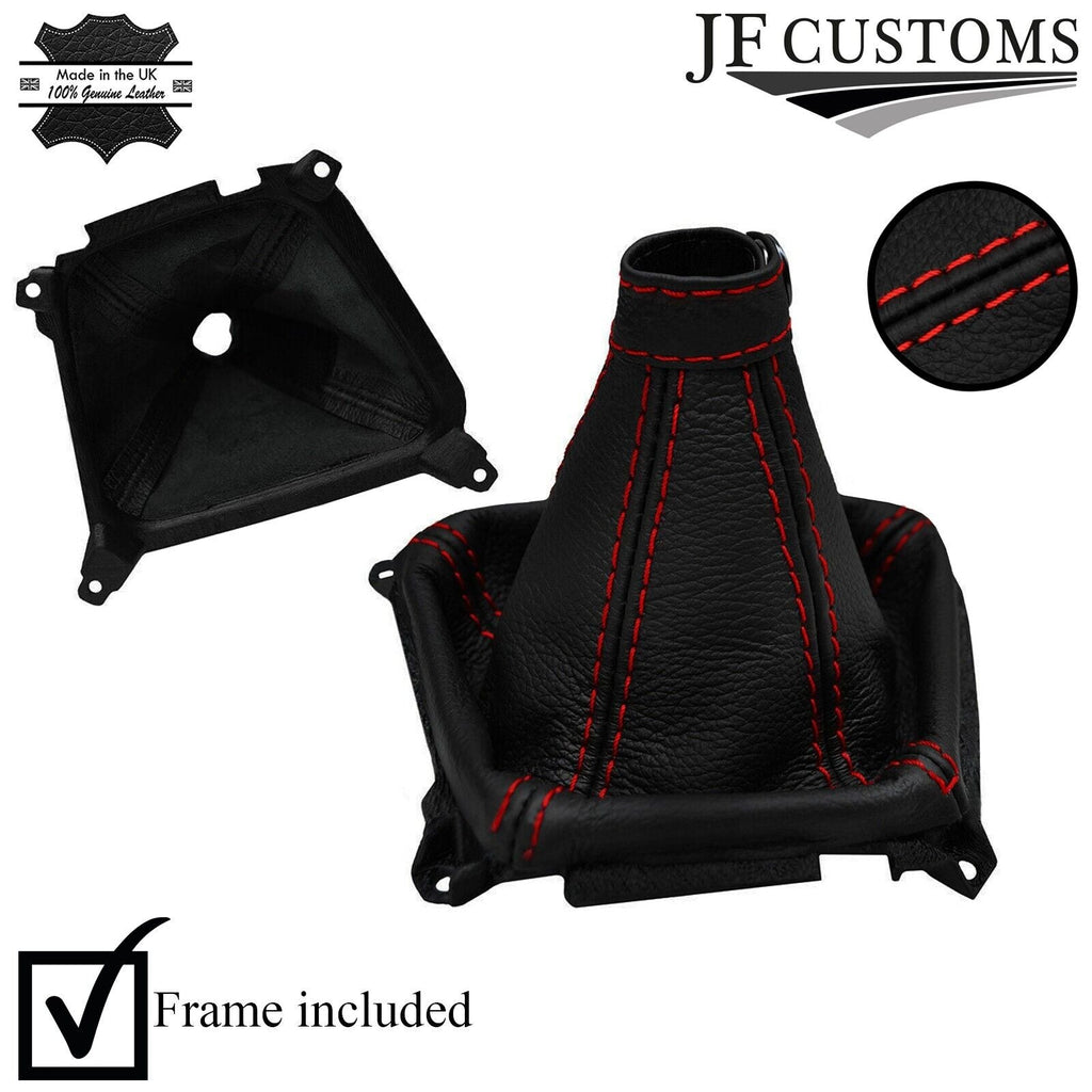 RED STITCH LEATHER MANUAL GEAR GAITER+PLASTIC FRAME FOR HYUNDAI TUCSON 04-12