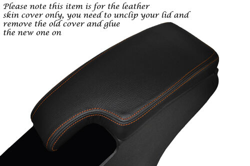 ORANGE STITCHING FITS RENAULT MEGANE 2009-2013 LEATHER ARMREST SKIN COVER  ONLY