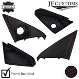 FOR FORD MUSTANG 05-10 RED STITCH LEATHER 2X CORNER TRIM COVERS + FRAMES