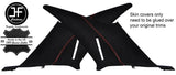 RED STITCH 2X REAR QUARTER PANEL SUEDE  COVERS FITS MERCEDES W202 C CLASS