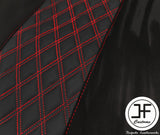 RED DIAMOND STITCH SUN ROOF HEADLINING LUXE SUEDE COVER FOR VW GOLF MK4 5 DR