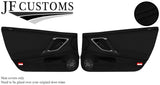 BLACK STITCH 2X FULL DOOR CARD LEATHER & SUEDE COVERS FITS NISSAN GTR R35 09-17