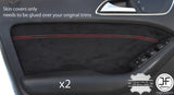 RED STITCH 2X FRONT DOOR CARD SUEDE COVERS FITS MERCEDES B CLASS W246 12-17