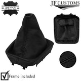 BLACK STITCH LEATHER GEAR COVER + PLASTIC FRAME FITS VW GOLF PLUS 05-09