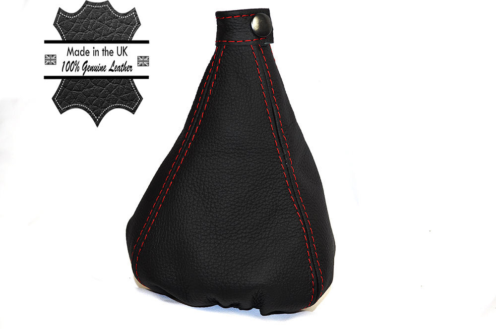 RED STITCH MANUAL LEATHER SKIN GEAR GAITER FITS ALFA ROMEO GTV 1995-1998