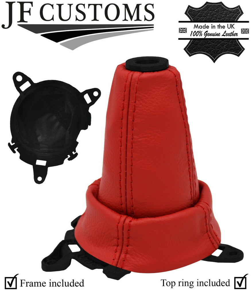 RED LEATHER GEAR GAITER+FRAME+RING FOR HONDA CIVIC TYPE R FN2 06-12 CUSTOM NEW