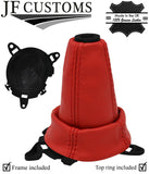 RED LEATHER GEAR GAITER+FRAME+RING FOR HONDA CIVIC TYPE R FN2 06-12 CUSTOM NEW