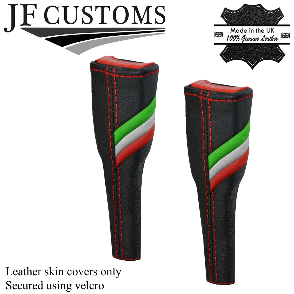RED STITCH ITALIAN STRIPE 2X SEAT BELT LONG COVERS FOR FIAT 124 SPIDER 16-20