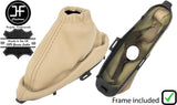 CREAM LEATHER HANDBRAKE GAITER + PLASTIC FRAME FOR JAGUAR X-TYPE 01-2009