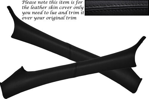 BLACK STITCH FITS FORD MUSTANG CONVERTIBLE 94-98 2X WINDSHIELD PILLAR COVERS