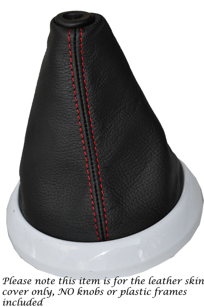 RED STITCH MANUAL LEATHER GEAR GAITER FITS HYUNDAI I20 2008-2014 CUSTOM NEW