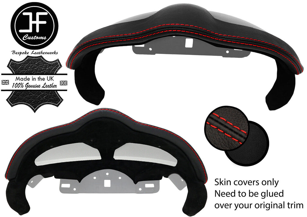 RED STITCH SPEEDO SURROUND TRIM SUEDE & LEATHER COVER FOR PORSCHE 987 CAYMAN