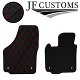 RED STITCH DIAMOND VINYL 4X TAILORED FLOOR CARPET FOR SKODA YETI 09-17 JF1