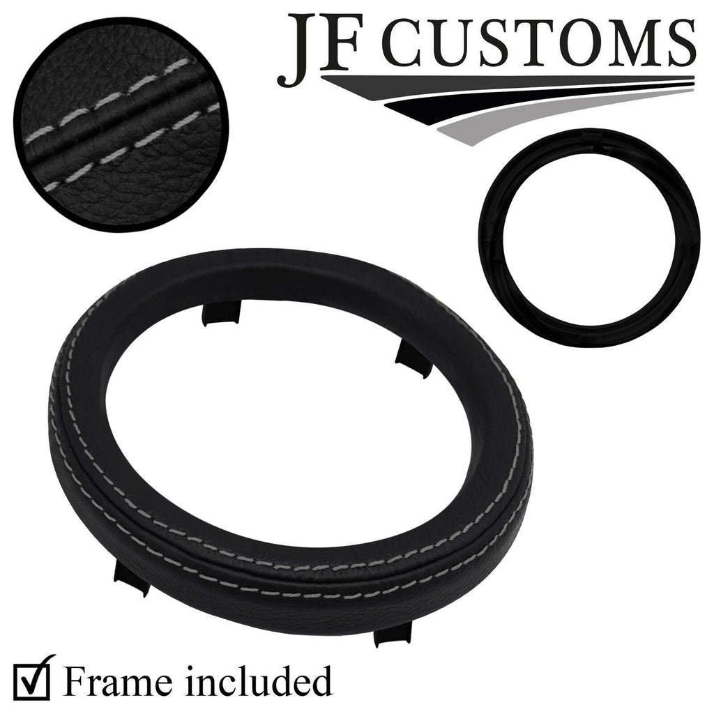 GREY STITCH LEATHER GEAR SURROUND TRIM COVER + FRAME FITS FORD FIESTA MK6 02-08