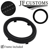 GREY STITCH LEATHER GEAR SURROUND TRIM COVER + FRAME FITS FORD FIESTA MK6 02-08