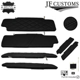 JF2 BLACK CROSS DIAMOND STITCH 2X SUN VISOR COVERS FOR LAND ROVER DEFENDER 07-14