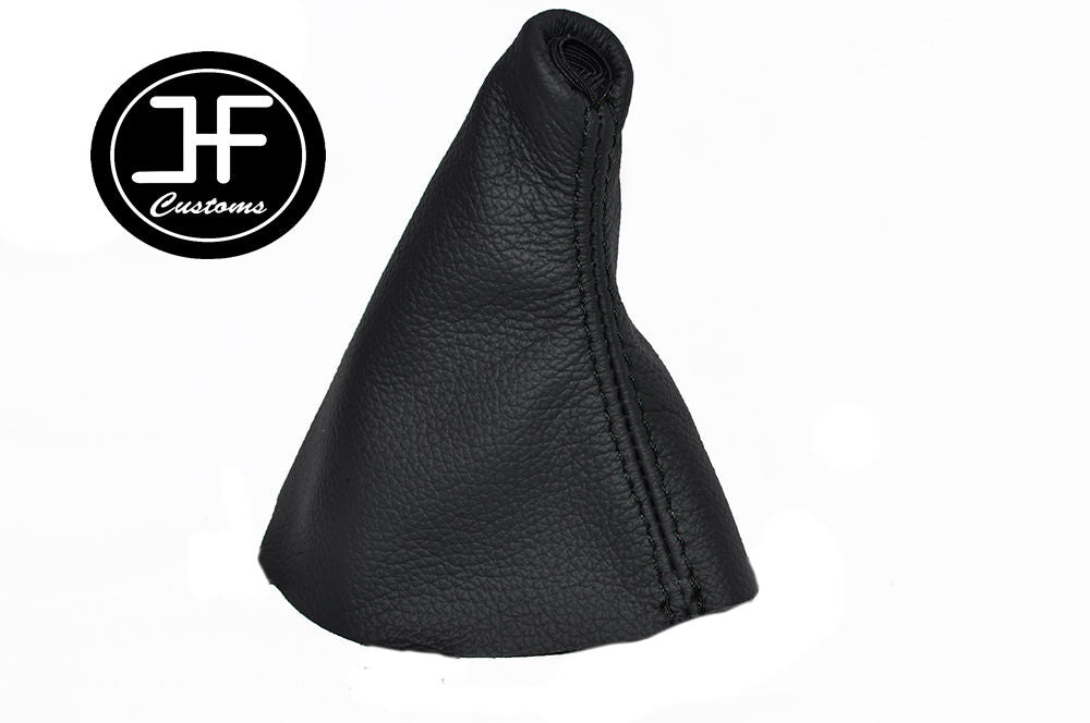 BLACK STITCHING FITS KIA SHUMA 1997-2001 GAITER BOOT GENUINE LEATHER NEW