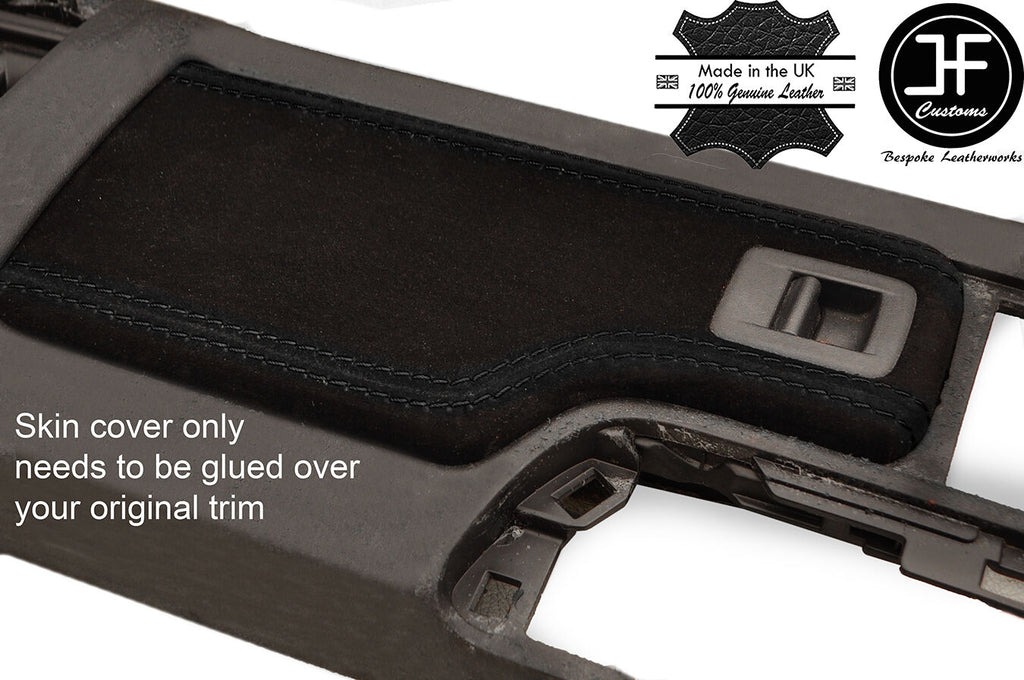 BLACK STITCHING REAL SUEDE ARMREST LID COVER FITS MAZDA MX5 MK3 3.5 2009-2015