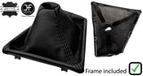 BLACK REAL LEATHER GEAR GAITER + PLASTIC FRAME FOR BMW 3 F30 F31 2012-2016