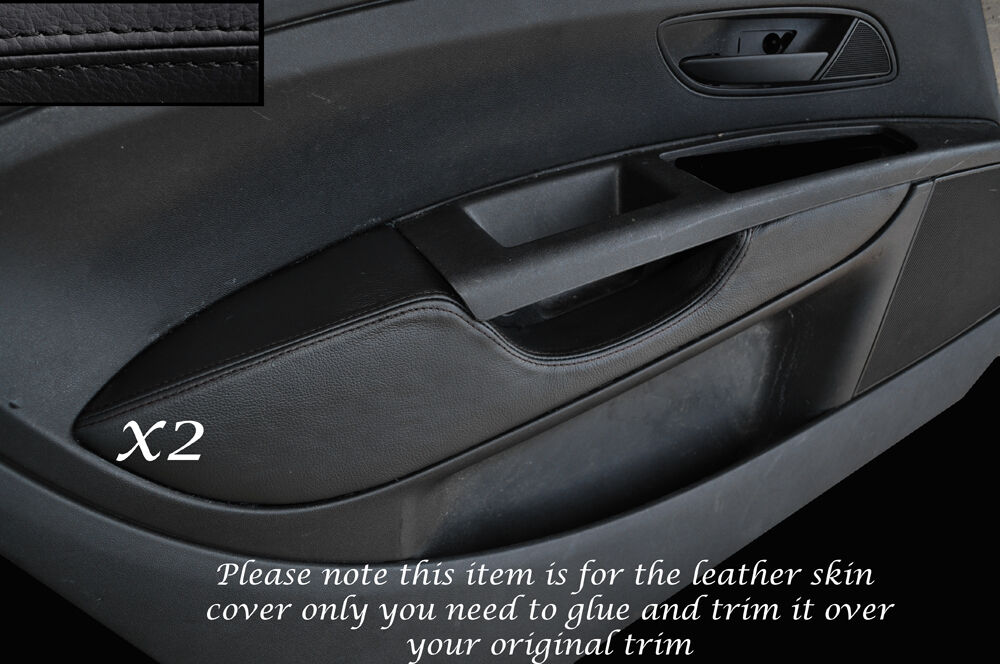 BLACK STITCH 2X REAR DOOR CARD TRIM ARMREST COVER FITS FIAT GRANDE PUNTO 05-11