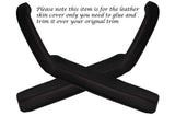 RED STITCH 2X DOOR HANDLE ARMREST SKIN COVERS FITS VW GOLF MK1 JETTA CADDY