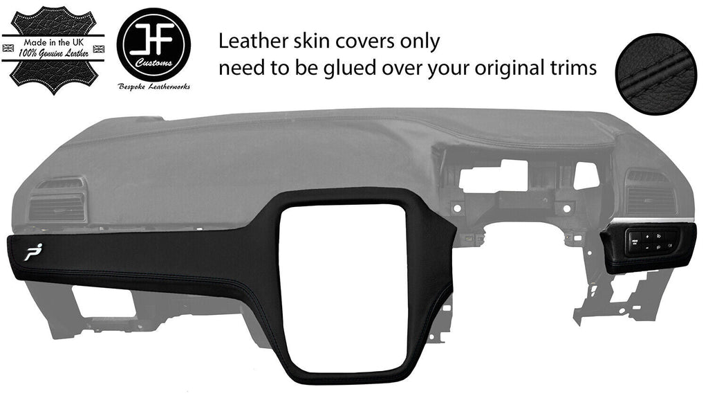 BLACK STITCH 2 PIECE DASH KIT TRIM LEATHER COVERS FITS FIAT GRANDE PUNTO 06-10