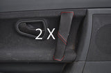 red stitch FITS SMART ROADSTER 03-05 2X DOOR HANDLE LEATHER COVERS CUSTOM NEW