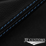 FOR FORD FOCUS MK4 18-20 LIGHT BLUE STITCH LEATHER 2X REAR DOOR ARMREST COVER