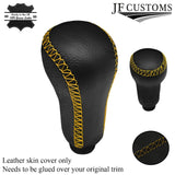 FITS LOTUS ELAN M100 S2 TURBO YELLOW CROSS-STITCH LEATHER GEAR KNOB COVER KIT