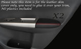 RED STITCH 2X REAR DOOR ARMREST SKIN COVER FITS SUBARU IMPREZA WRX STI 08-13