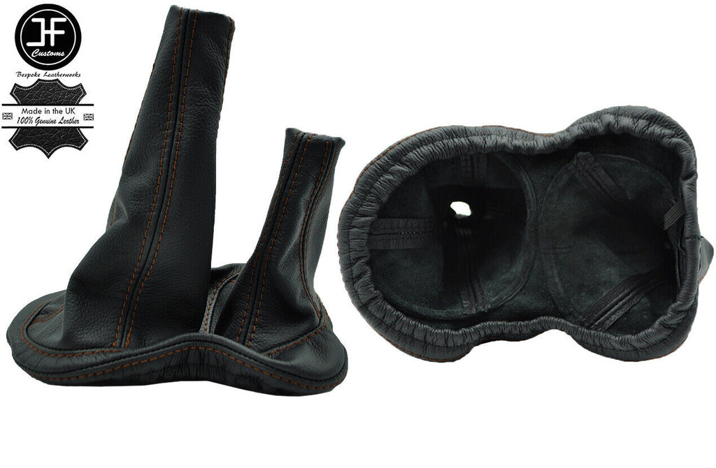 BROWN STITCH FULL LEATHER GEAR GAITER FOR LAND ROVER DEFENDER 83-06 OVER RUBBER