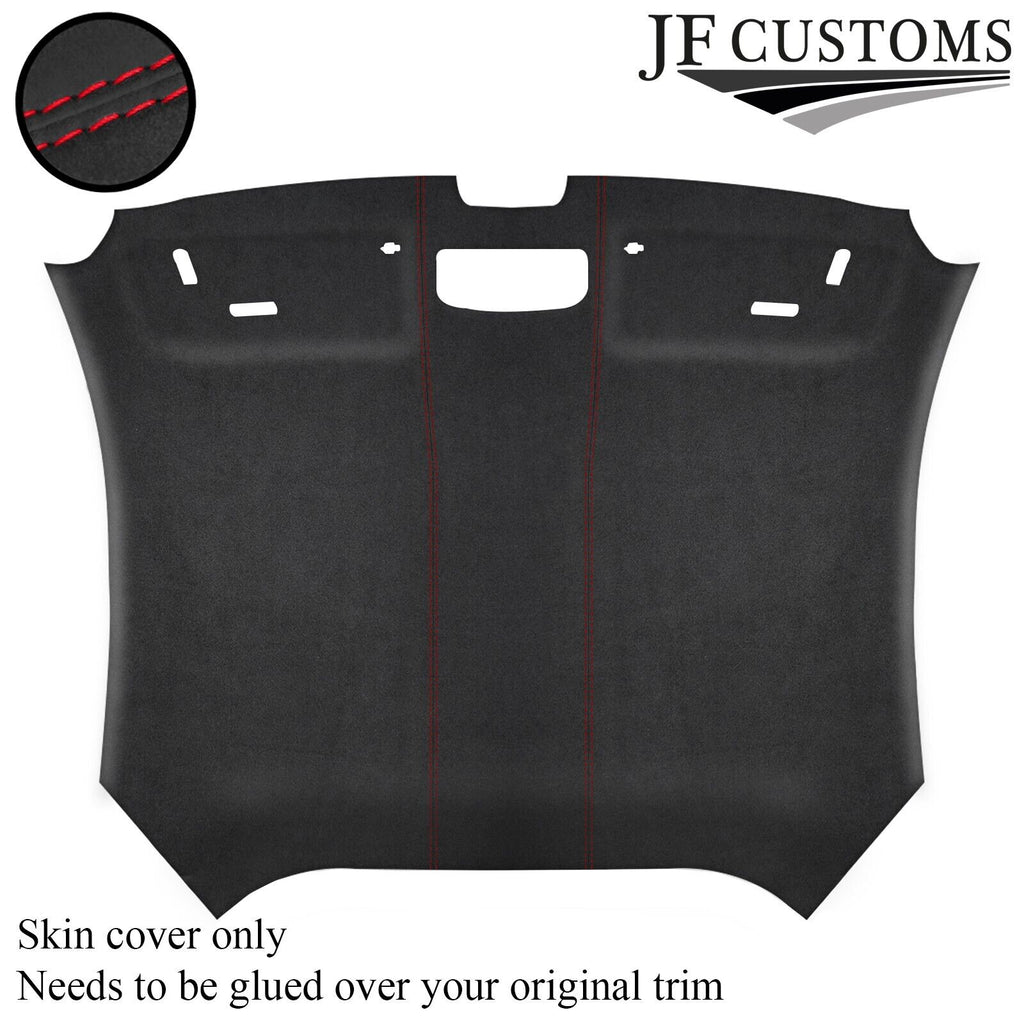 RED STITCH DARK GREY SUEDE HEADLINER COVER FITS AUDI TT MK3 15-19 CUSTOM NEW