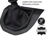 PURPLE STITCH TOP GRAIN LEATHER MANUAL GEAR GAITER FITS VW T6 TRANSPORTER 16-19