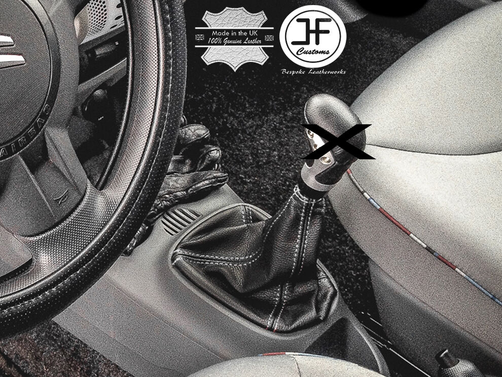 GREY 4 STITCHING FITS TOYOTA AYGO CITROEN C1 PEUGEOT 107 GEAR GAITER LEATHER