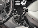 GREY 4 STITCHING FITS TOYOTA AYGO CITROEN C1 PEUGEOT 107 GEAR GAITER LEATHER