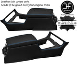 BLUE STITCH CONSOLE & ARMREST LEATHER COVERS FOR JAGUAR DAIMLER XJ6 SERIES 2