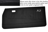 BLACK STITCH 2X FRONT FULL DOOR CARD SKIN COVERS FITS FORD ESCORT MK2 COUPE 2DR