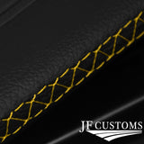 YELLOW CROSS STITCH 2X SUN VISOR COVERS FOR SMART FORTWO 453 2014-2019