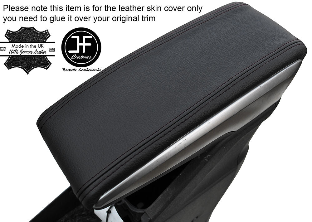 BLACK STITCHING ARMREST LID GENUINE LEATHER COVER FITS TOYOTA VERSO 2013-2017