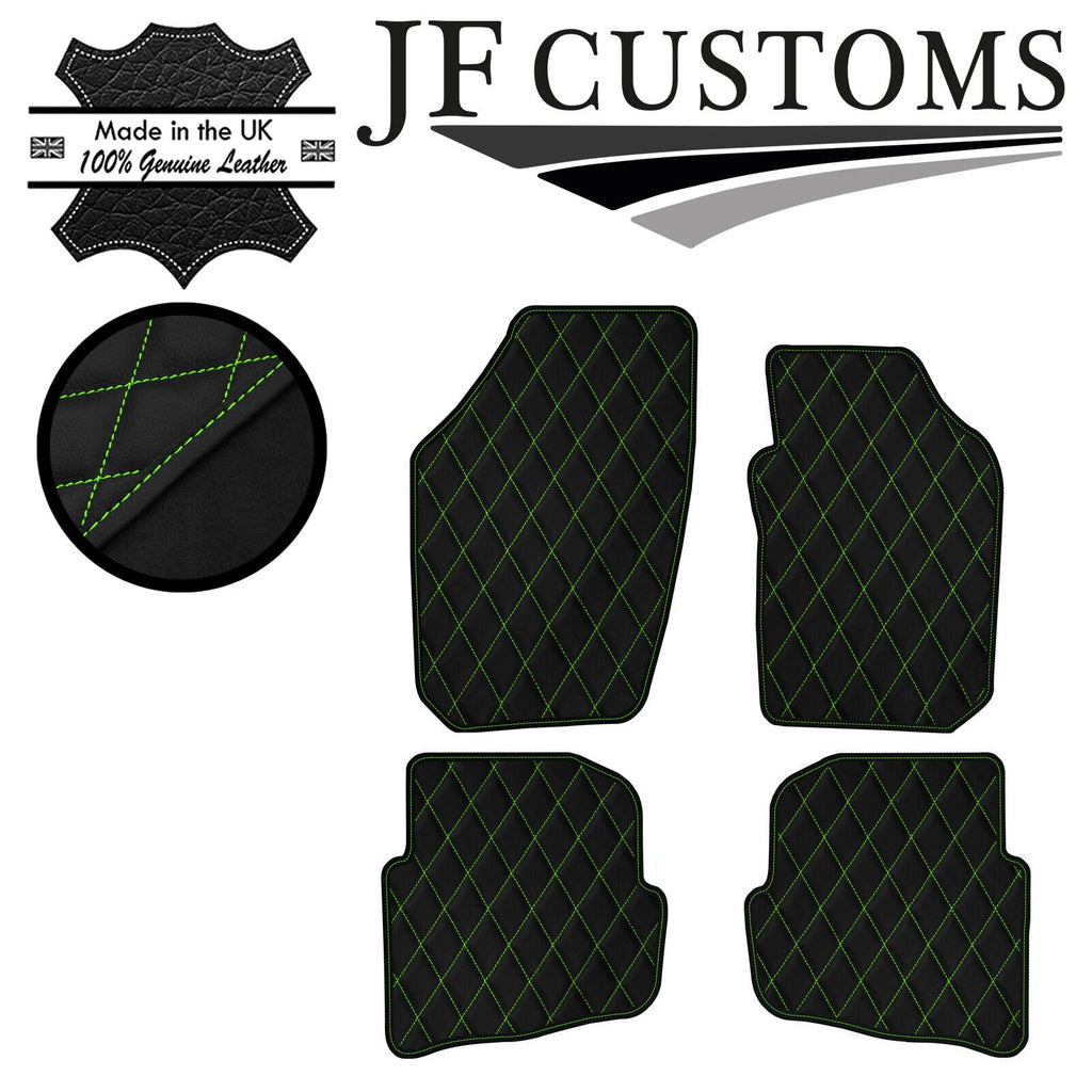 GREEN DIAMOND STITCH VINYL 4X TAILORED FLOOR MAT CARPETS FOR SEAT IBIZA 02-06