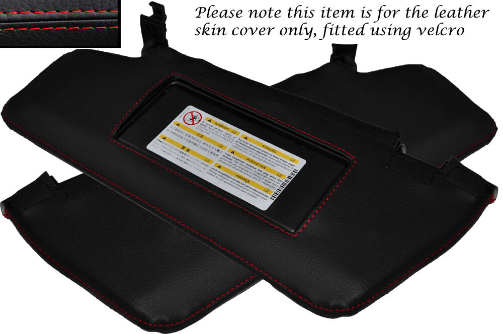 RED STITCH 2X SUN VISORS LEATHER SKIN COVERS FITS MERCEDES E CLASS W212 09-14