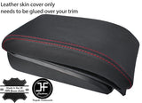 RED STITCH TOP GRAIN LEATHER ARMREST COVER FITS VW TOURAN & CADDY MAXI 11-15