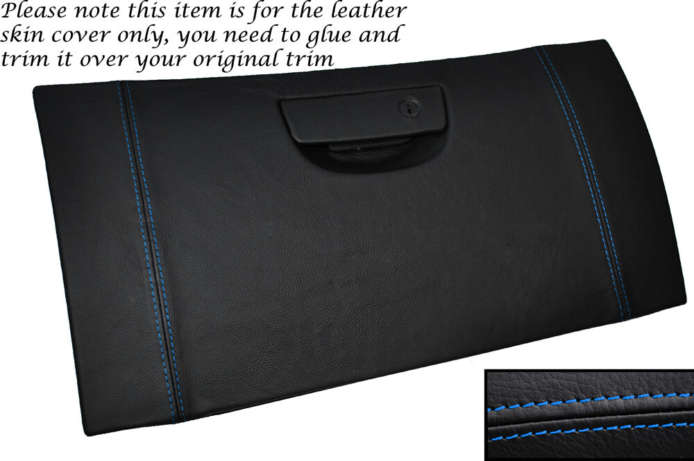 BLUE STITCH GLOVE BOX LID LEATHER SKIN COVER FITS CHRYSLER 300C CRD 2006-2011