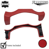 FOR MASERATI LEVANTE D RED LEATHER COVERED UPPER STEERING COLUMN TRIM + FRAME