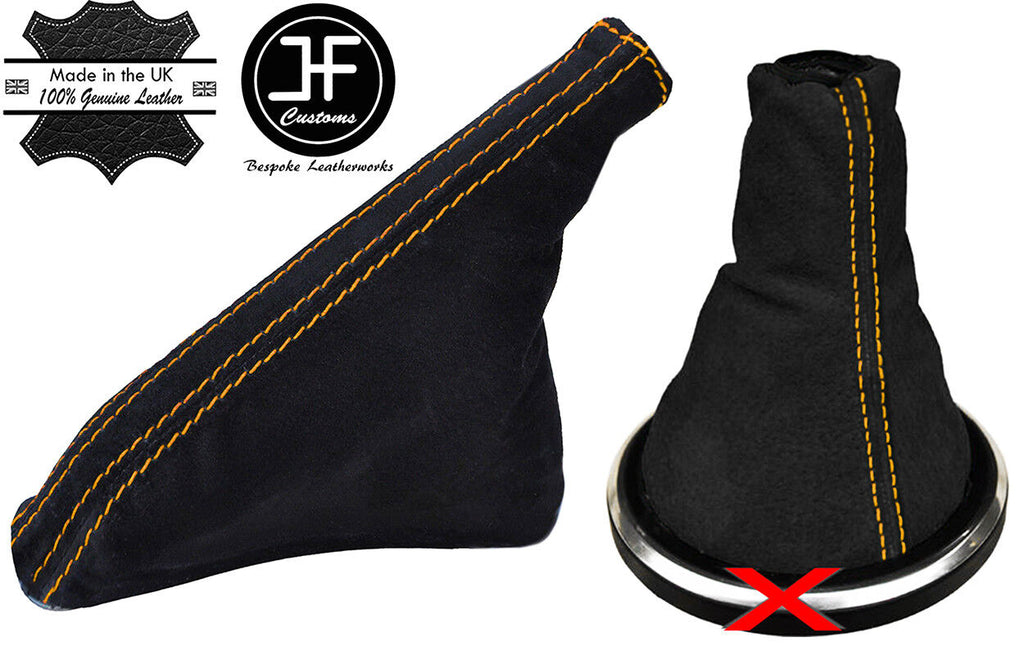 YELLOW STITCH GENUINE SUEDE GEAR+HANDBRAKE GAITER FITS FORD FIESTA MK6 02-2008