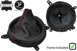 RED STITCH LEATHER GEAR GAITER WITH PLASTIC FRAME FOR MAZDA MX5 MK3 2005-2015
