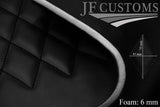 BLACK DIAMOND STITCH QUILTED VINYL  PADDED PANEL LUXURY PREMIUM 125CM X 85CM